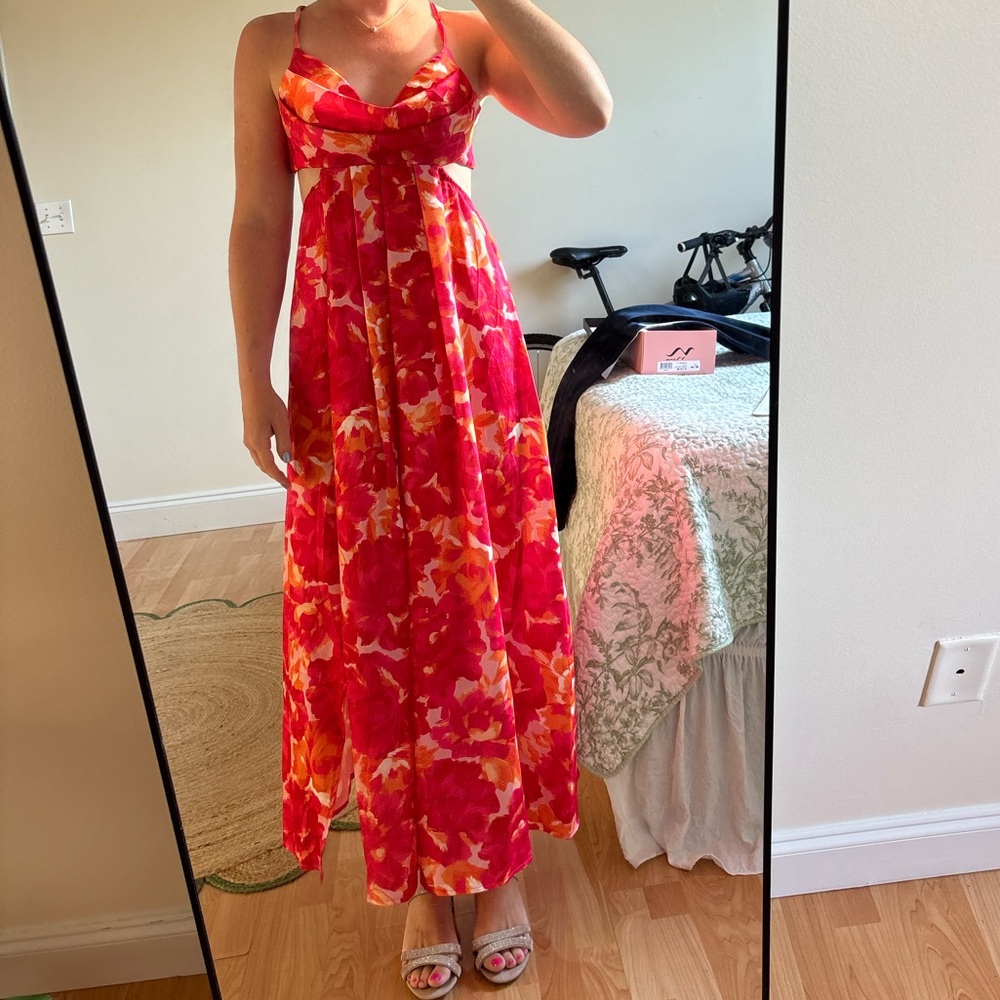 Hello Molly Pink and Orange Maxi Sundress